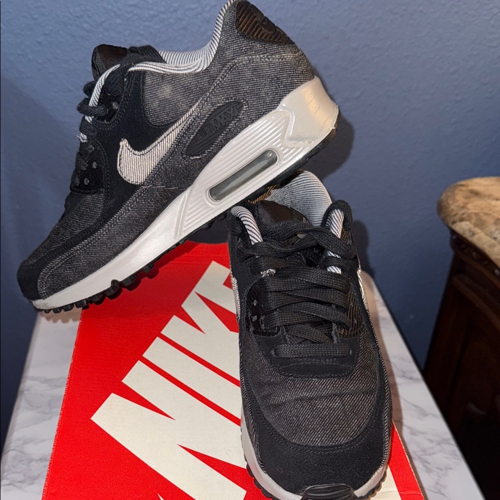 Nike Denim Black and White Air Max Sneakers